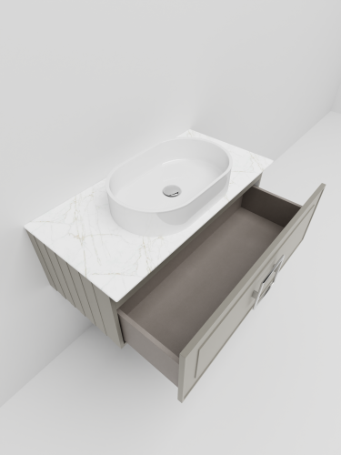 Тумба со столешницей La Fenice CUBO NFNC-01-CUB-C-100-3-GG 100х36х49 подвесная цвет бежевый - фото 4