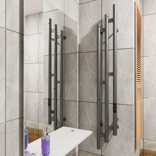 Полотенцесушитель Altasan Бриз Бриз12017Г подвесной 17х121 электрический графит - фото 2