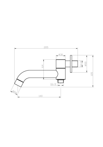 Излив BelBagno ANCONA ANCONA-BCA-CRM настенный хром - фото 2