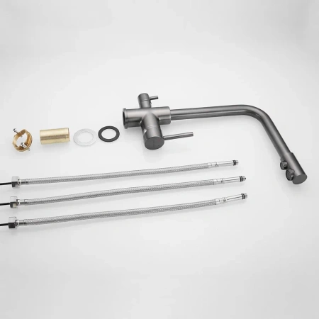 Смеситель для кухни Shevanik S328T на мойку оружейная сталь