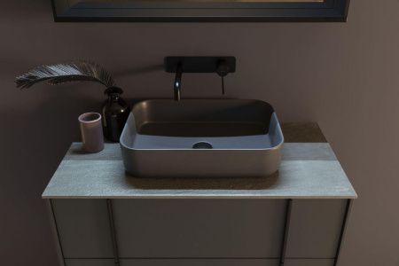 Раковина керамическая Allen Brau Fantasy 4.11021.AN 50х40 накладная цвет черный без отверстий под смеситель