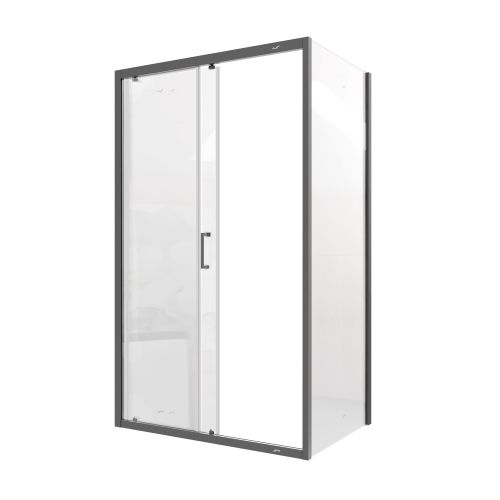 Душевой уголок Cerutti SPA GLORIA120B 80х120 стекло прозрачное профиль черный - фото 3
