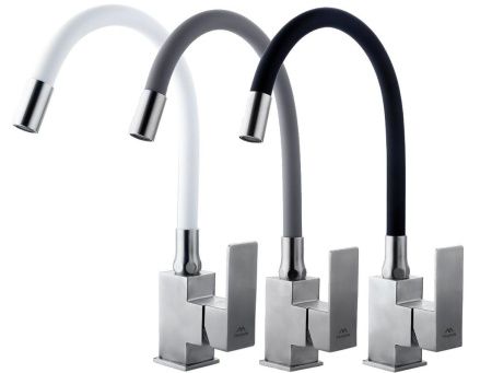 Смеситель для кухни Fashun A54302-8 на мойку белый/сатин