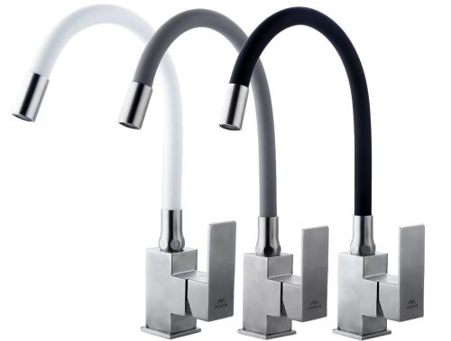 Смеситель для кухни Fashun A54302-12 на мойку серый/сатин - фото 4