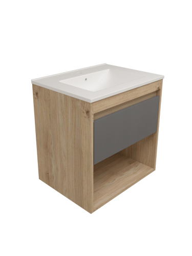 Фасад для тумбы под раковину Teymi Vitra T60409 57х2х23 цвет графит - фото 2