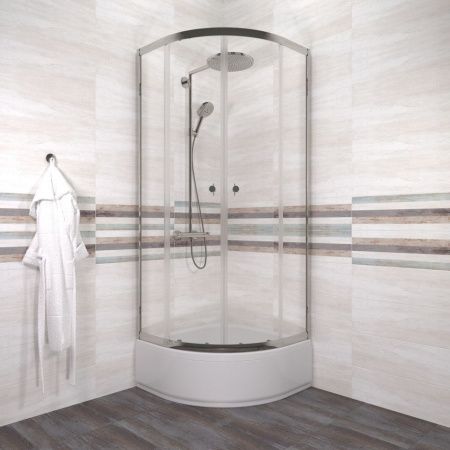 Душевой уголок Тритон Ультра Щ0000072617 80х80 стекло прозрачное профиль белый с поддоном