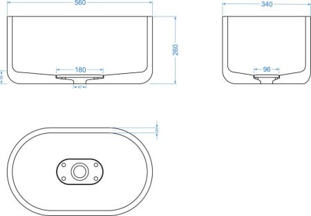 Раковина из искусственного камня Uperwood Venice 291020216 60х30 накладная цвет серый