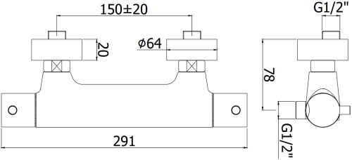 Смеситель для душа Paffoni Light LIQ168CR настенный хром - фото 2