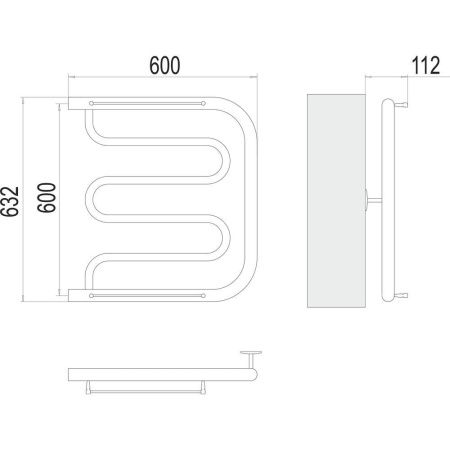 Полотенцесушитель водяной Terminus 4620768880919 60х65 хром