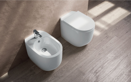 Унитаз подвесной Hidra Gio GWR20SET/006 цвет белый матовый с сиденьем микролифт безободковый - фото 3