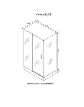 Душевой уголок Cerutti SPA VICTORIA120B 120х90 стекло прозрачное профиль черный без поддона