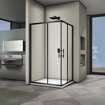 Душевой уголок Veconi Rovigo RV30B-12090-01-C3 120х90 стекло прозрачное профиль черный без поддона