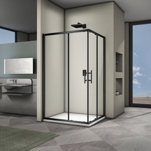Душевой уголок Veconi Rovigo RV30B-12090-01-C3 120х90 стекло прозрачное профиль черный без поддона
