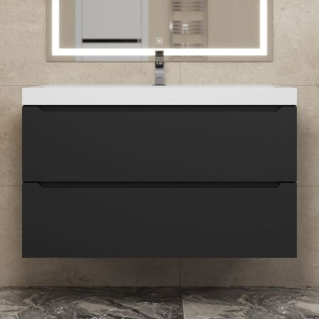 Тумба под раковину Uperwood Tanos 291020233 90х50 подвесная цвет черный