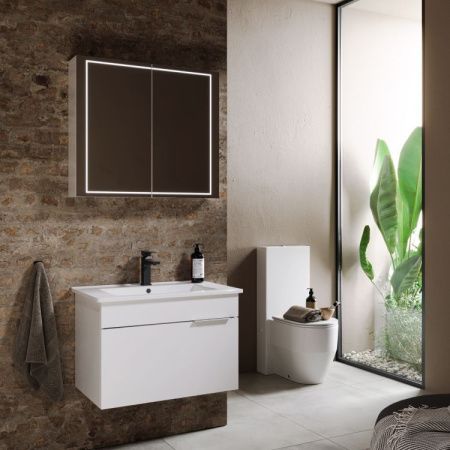 Зеркало-шкаф Aqwella Y SLX0408 80х70 подвесной цвет белый