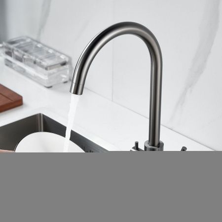 Смеситель для кухни Raffine F108T на мойку оружейная сталь