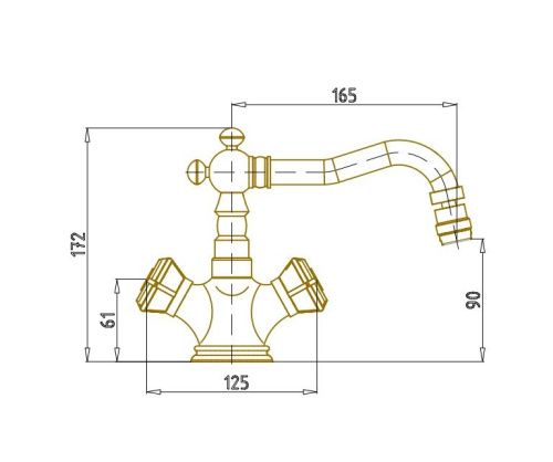 Смеситель Bronze de Luxe ROYAL 10217/1 на биде бронза - фото 3