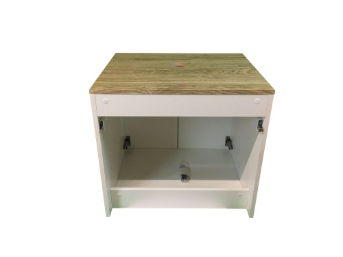 Тумба под раковину Sintesi STL.W7024 60х55х50 подвесная цвет белый/коричневый - фото 2