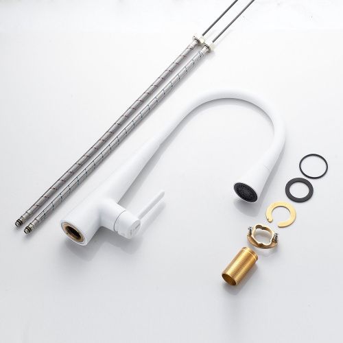 Смеситель для кухни Rose R213C на мойку белый - фото 4