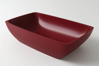 Раковина из искусственного камня Holbi TITAN 1.02.010.11.3 59х36 накладная цвет красный матовый