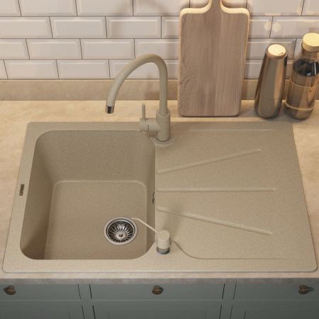 Кухонная мойка Uperwood Quartz Premium UPD-04 3910202113 80х50 цвет бежевый поверхность матовая