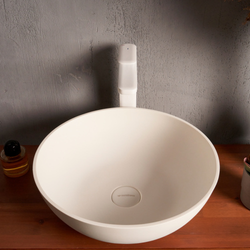 Раковина из искусственного камня MonteBianco Nemi 390 20141 50х36 встраиваемая цвет белый матовый без отверстий под смеситель - фото 3