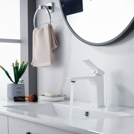 Смеситель Shevanik S6101C на раковину белый