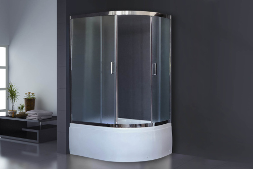 Душевой уголок Royal Bath BK RB8120BK-C-CH-L 120х80 стекло рифленое профиль хром глянцевый