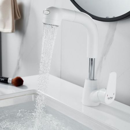 Смеситель Raffine F291C на раковину белый