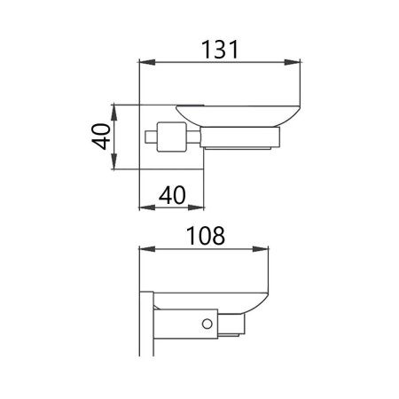 Мыльница Maretti Umbria Black UMB55CP33