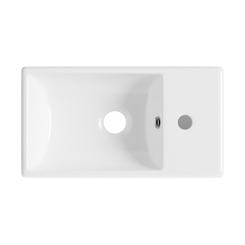 Раковина из сантехнического фарфора Wellsee WC Area 151801000 40х22 накладная цвет белый глянцевый 1 отверстие под смеситель - фото 3