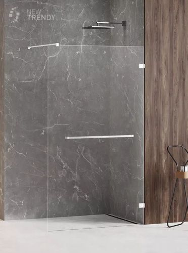 Душевая перегородка New Trendy AVEXA White EXK-2950 70х200 стекло прозрачное профиль белый