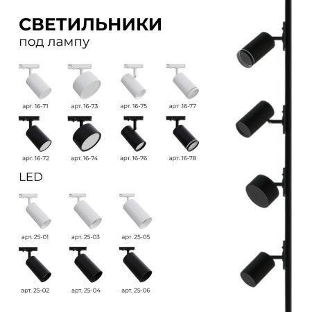 Трековый однофазный светильник Apeyron 46047