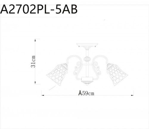 Люстра на штанге Arte Lamp Nicole (Ницоле) A2702PL-5AB - фото 5