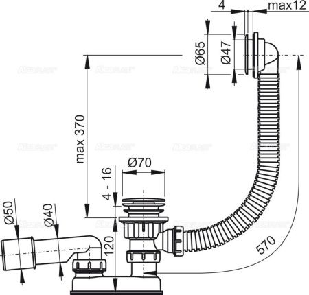 Слив-перелив Alcadrain A505CRM хром