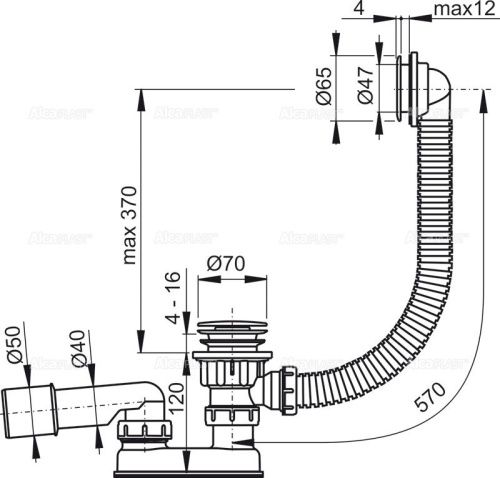Слив-перелив Alcadrain A505CRM хром - фото 2