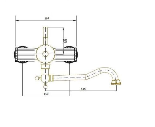 Смеситель для раковины Bronze de Luxe WINDSOR 10111 настенный бронза - фото 3