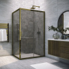Душевой уголок Vegas-Glass ZP+ZPV TUR+NOVO ZP+ZPV TUR NOVO 125*95 05 07 125х95 стекло тонированное профиль бронза без поддона