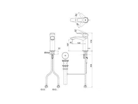 Смеситель TOTO TLG09301R на раковину хром