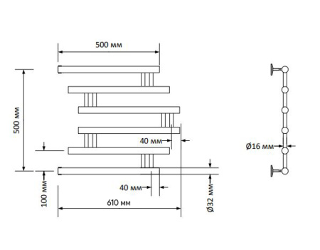 Полотенцесушитель Indigo Zip FZW50-50 61х53 водяной хром