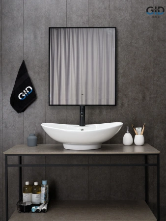 Раковина керамическая Gid Lago 51205 70х40 накладная цвет белый 1 отверстие под смеситель