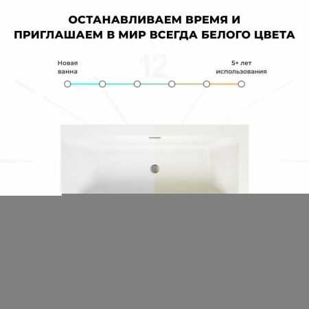 Ванна акриловая Wellsee Bromance 231603000 170х80 пристенная асимметричная с ножками