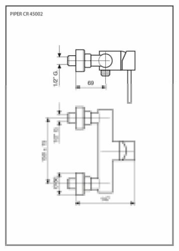 Смеситель Emmevi Piper 45002/NEO настенный черный - фото 2