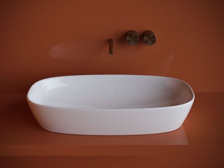 Раковина из сантехнического фарфора Ceramica Nova ELEMENT CN5040 70х40 накладная цвет белый без отверстий под смеситель