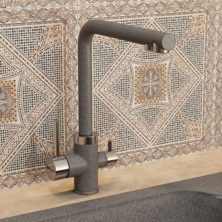 Смеситель для кухни Uperwood Quartz UPD-Q-03-03 UPD-Q-03-03 на мойку серый