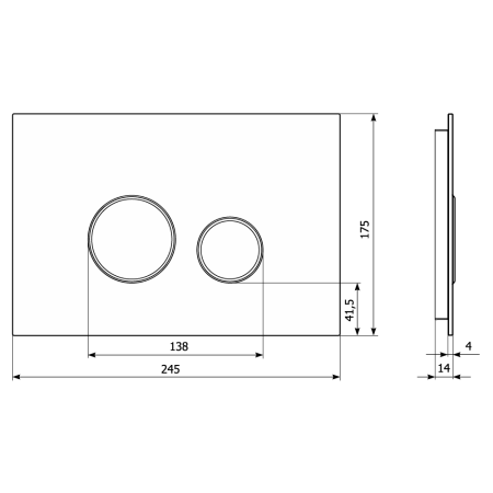 Клавиша смыва механическая KK POL Vitrum Grande V1 Orbis SPP/163/0/K цвет черный/хром