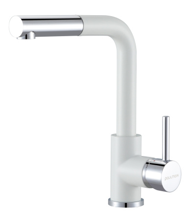 Смеситель для кухни Paulmark KASSEL Ka214311-431 на раковину белый матовый без термостата
