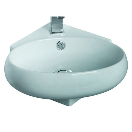 Раковина из санфаянса CeramaLux 9359 35х35 подвесная цвет белый 1 отверстие под смеситель