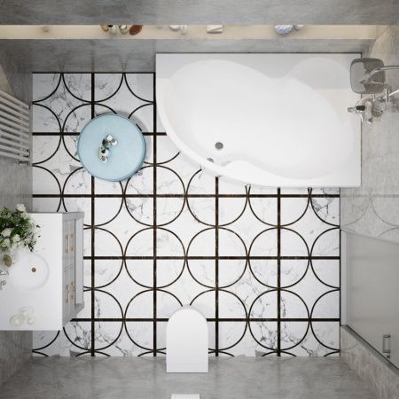 Ванна акриловая Тритон Мари Щ0000046123 170х110 пристенная асимметричная без каркаса