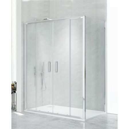 Душевой уголок New Trendy NEW CORRINA Chrome D-0185A/D-0079B 160х90 стекло прозрачное профиль хром без поддона